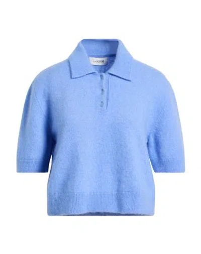 Laneus Woman Sweater Light Blue Size 6 Cashmere, Silk, Polyester