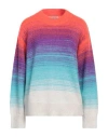 Laneus Woman Sweater Orange Size 8 Polyacrylic, Mohair Wool, Polyamide