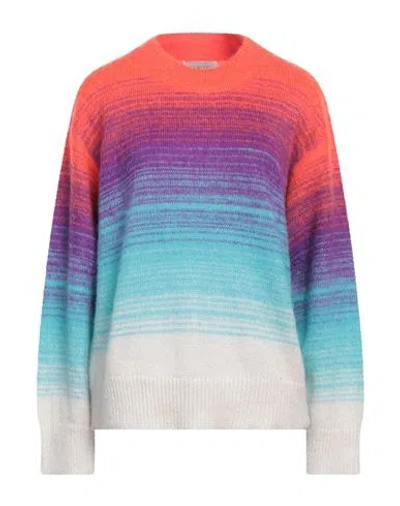 Laneus Woman Sweater Orange Size 8 Polyacrylic, Mohair Wool, Polyamide
