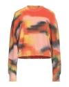 Laneus Woman Sweater Orange Size 8 Cotton