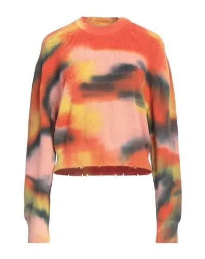 Laneus Woman Sweater Orange Size 8 Cotton