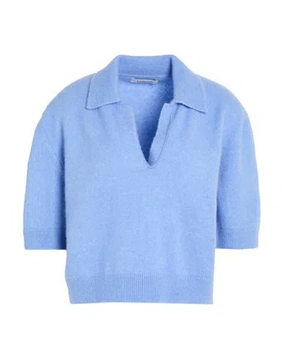 Laneus Woman Sweater Sky Blue Size 6 Cashmere, Silk, Polyester