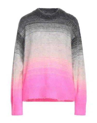 Laneus Woman Sweater Charcoal Size 4 Polyacrylic, Mohair Wool, Polyamide In Grey
