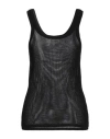 Laneus Woman Top Black Size 2 Cotton