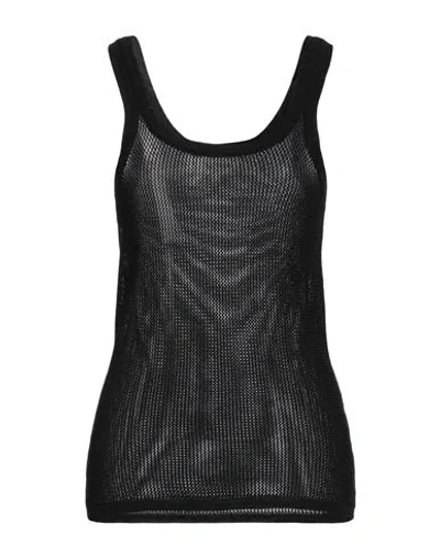 Laneus Woman Top Black Size 2 Cotton