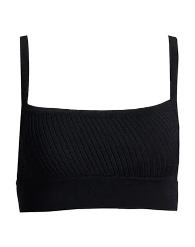 Laneus Woman Top Black Size 6 Viscose, Polyester