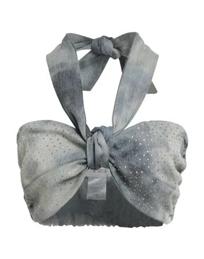 Laneus Woman Top Blue Size 10 Lyocell, Polyester, Cotton, Elastane