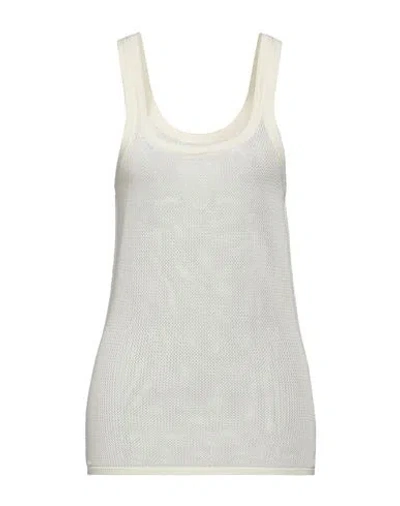 Laneus Woman Top Ivory Size 6 Cotton In White