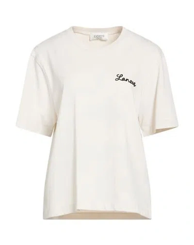 Laneus Woman T-shirt Beige Size S Cotton In White