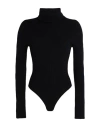 Laneus Woman Bodysuit Black Size 2 Merino Wool, Cashmere, Lycra