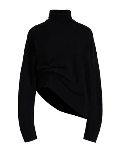 Laneus Woman Turtleneck Black Size 4 Merino Wool, Cashmere