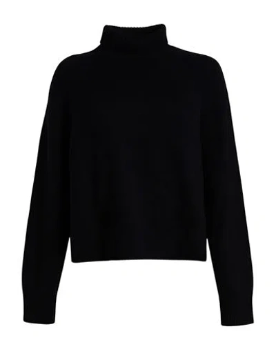 Laneus Woman Turtleneck Black Size 8 Merino Wool, Cashmere