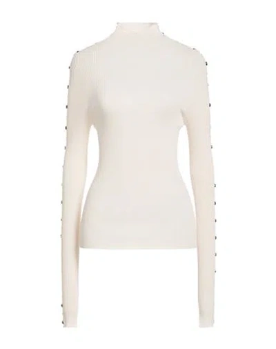 Laneus Woman Turtleneck Cream Size 8 Merino Wool In White