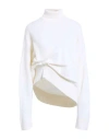 Laneus Woman Turtleneck Ivory Size 4 Merino Wool, Cashmere In White