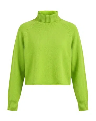 Laneus Woman Turtleneck Lime Green Size 4 Merino Wool, Cashmere