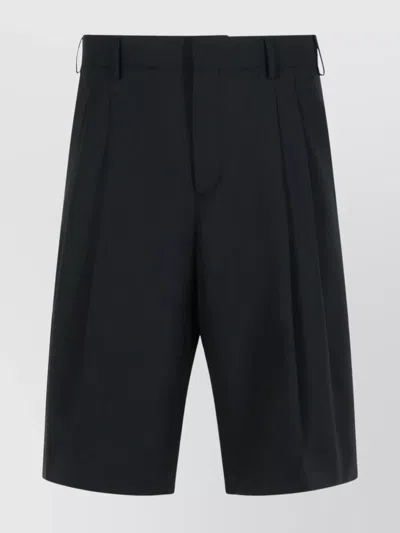 LANEUS WOOL BERMUDA SHORTS BELT LOOPS