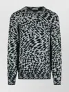 Laneus Wool Blend Sweater Abstract Pattern Design In Black