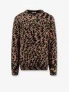 Laneus Abstract-pattern Crew-neck Sweater In Brown
