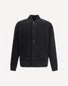Laneus Black Merino Wool Bomber In Black