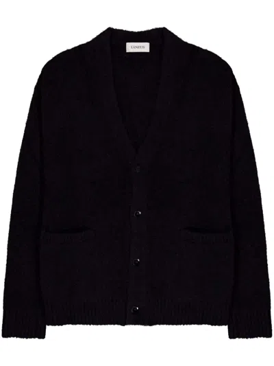 Laneus V-neck Knitted Cardigan In Black