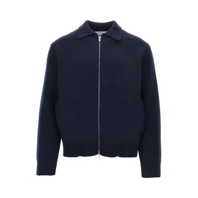 Laneus Wool Knitted Cardigan In Blue