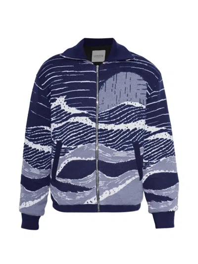 Laneus Zip-up Cardigan In Black