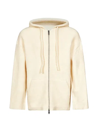 Laneus Zip-up Hoodie In Neutral