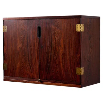 Pre-owned Langkilde Møbler Wall Mounted Cocktail Cabinet Designed By Svend Langkilde For  In Brown