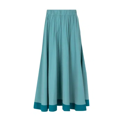 Langner Women's A-line Pleated Mint Green Midi Skirt