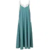 Langner Women's Lace Trimmed Flare Mint Green Maxi Dress