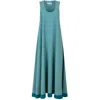 Langner Women's Mint Green A-line Flared Maxi Dress