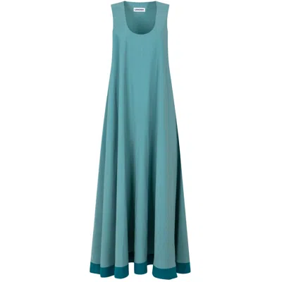 Langner Women's Mint Green A-line Flared Maxi Dress