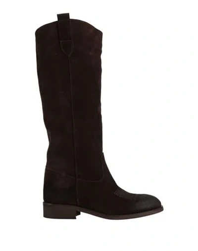 L'angolo Woman Boot Dark Brown Size 8 Leather