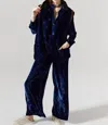 Lanhtropy Alice Velvet Vest In Navy In Blue