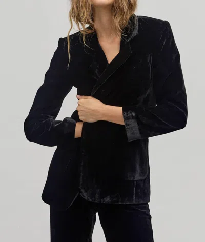 Lanhtropy Areia Velvet Blazer In Black