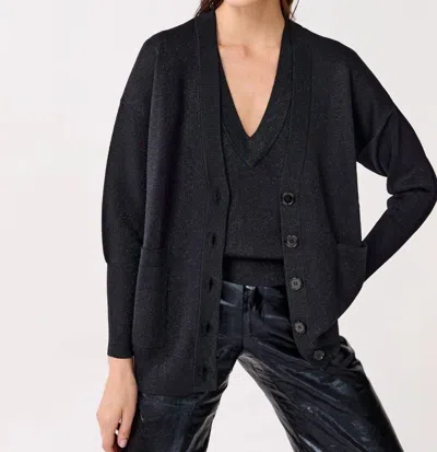 Lanhtropy Aspen Glitter Cardigan In Black