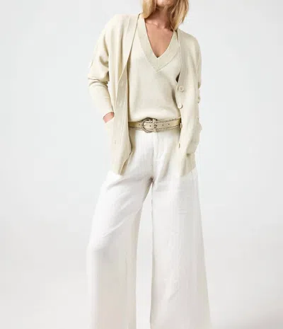 Lanhtropy Aspen Glitter Cardigan In Golden In White