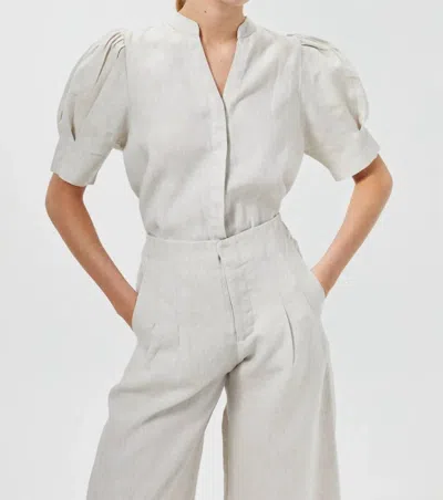 Lanhtropy Athina Linen Shirt In Natural In Gray