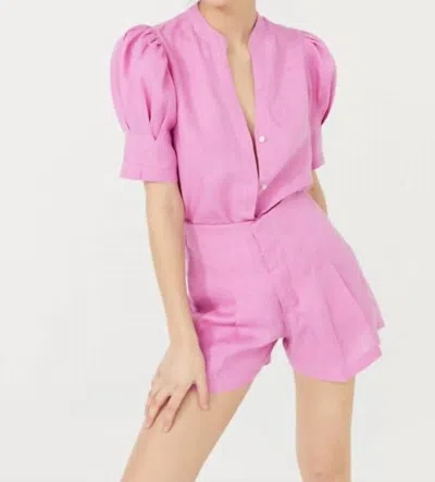 Lanhtropy Athina Linen Shirt In Petunia Pink