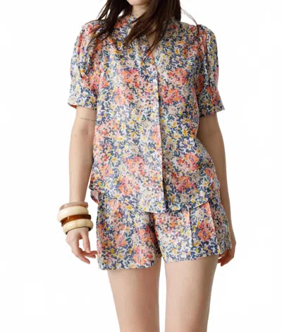 Lanhtropy Athina Metallic Linen Shirt In Florence In Multi