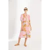 Lanhtropy Bubble Linen Dress In Aquarela