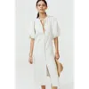 Lanhtropy Bubble Linen Dress In Natural