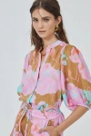 Lanhtropy Bubble Linen Shirt In Aquarela