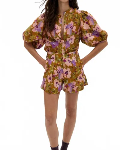 Lanhtropy Bubble Linen Shirt In Marly Print In Multi