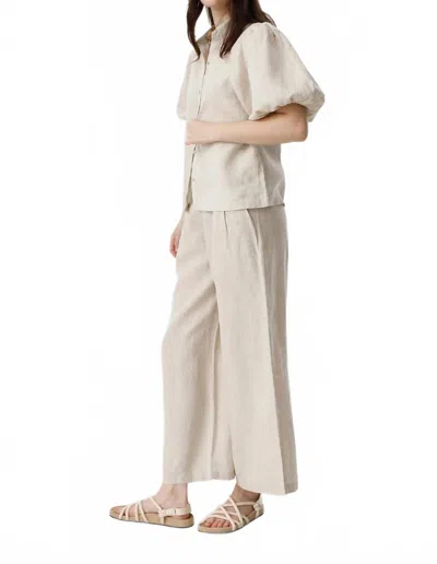 Lanhtropy Bubble Linen Shirt In Natural In White