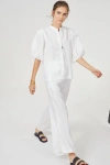 Lanhtropy Bubble Linen Shirt In White