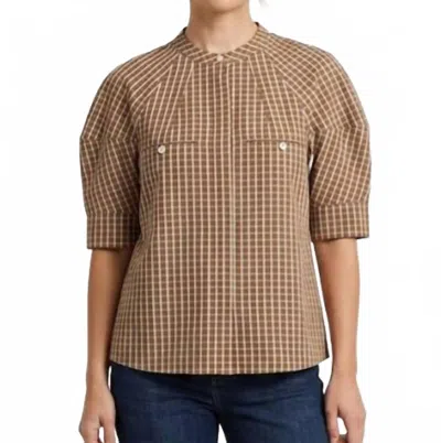Lanhtropy Cambria Poplin Shirt In Summer Brown