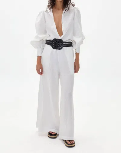 Lanhtropy Cape Linen Pants In White