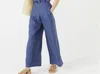 Lanhtropy Culotte Linen Pant In Deep Blue