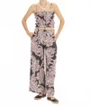 Lanhtropy Culotte Linen Pants In Lavender Sky In Black